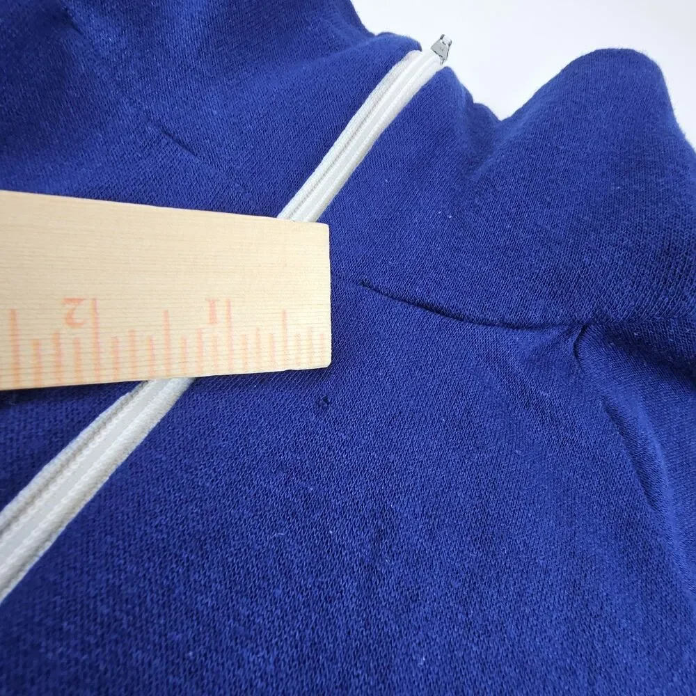 Vintage 70's Sears Activewear Track Jacket Large Blue USA Made Creslan Full Zip